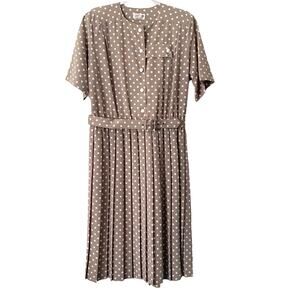 Vintage Serben Womens Size 16P Polka Dot Short Sleeve Dress